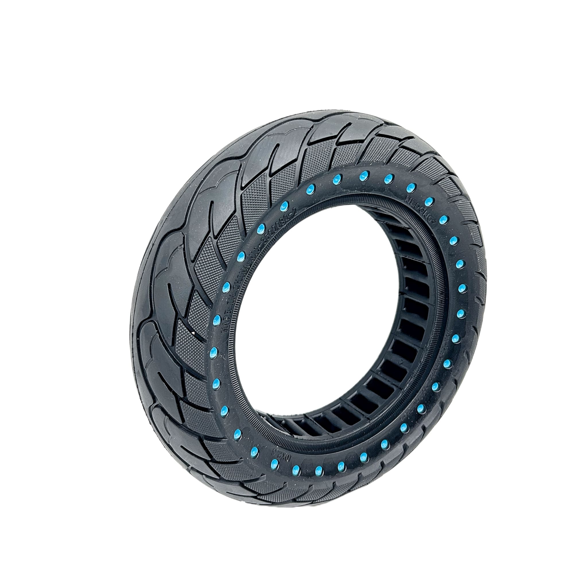 Vollgummireifen 10x2,5" Punkte Blau (34mm Felgenbett)