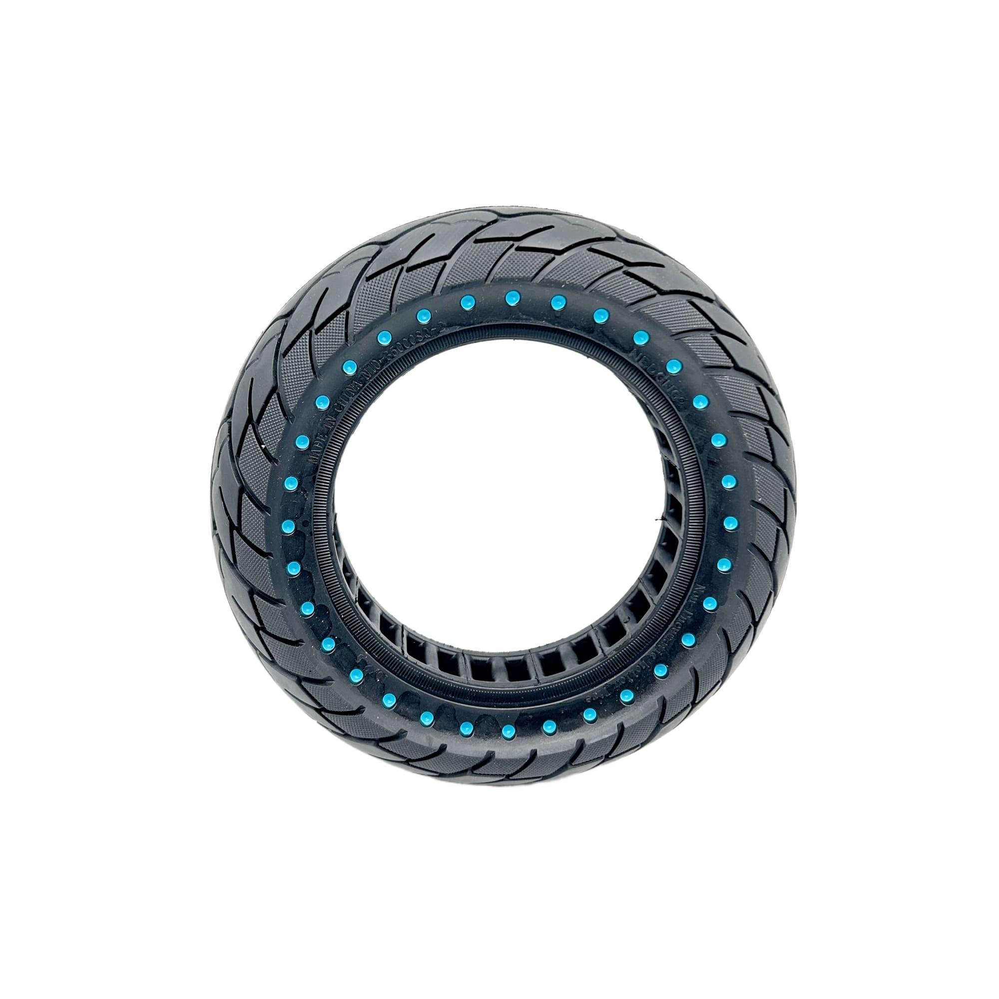 Vollgummireifen 10x2,5" Punkte Blau (34mm Felgenbett)