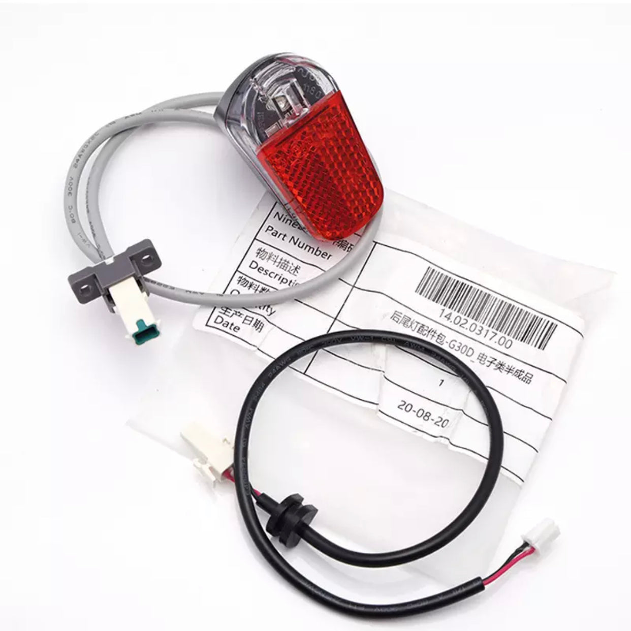Ninebot G30 D Rücklicht mit Kabel zum Controller